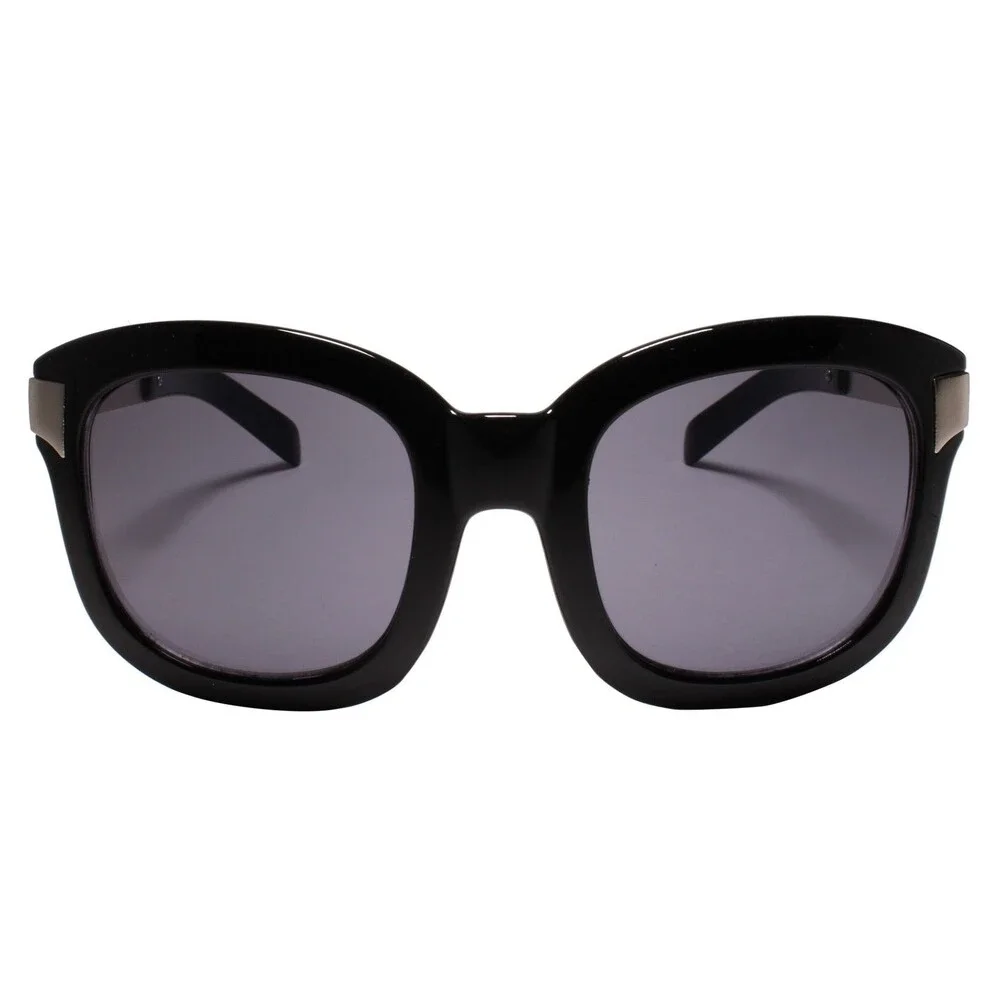 Retro  Look Bold Square Punk Rock Hip Hop Black & Silver Sunglasses